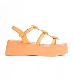 Wonders für Damen. A-3703_1960_563 Carolina Orange Leder Sandalen (37), 3 bis 5 cm, Schnalle, Lässig von Wonders