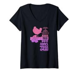 Damen Woodstock Wassermann, Rosa T-Shirt mit V-Ausschnitt von Woodstock Chimes