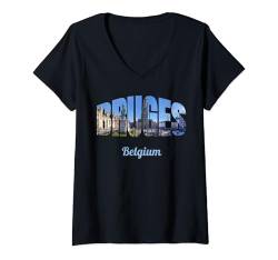 Damen Brügge Belgien T-Shirt mit V-Ausschnitt von World's Best Cities