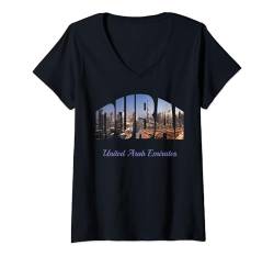 Damen Dubai Vereinigte Arabische Emirate T-Shirt mit V-Ausschnitt von World's Best Cities