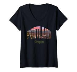 Damen Portland, Oregon T-Shirt mit V-Ausschnitt von World's Best Cities