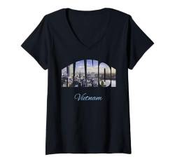 Damen Reisen nach Hanoi — Vietnam T-Shirt mit V-Ausschnitt von World's Best Cities