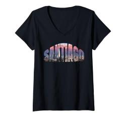 Damen Santiago de Chile T-Shirt mit V-Ausschnitt von World's Best Cities