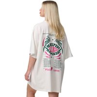 Worldclassca T-Shirt Worldclassca Oversized PEACE LOVE Print T-Shirt lang Sommer Oberteil von Worldclassca