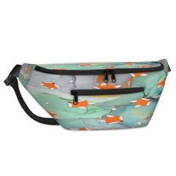 Marble Funny Fox Sling Bags Crossbody Chest Bag for Men Women Uni, Fox Print Cross Body Sling Bag Fashions Casual Shoulder Bag for Sports Runner Travel, farbig, Large von WowPrint