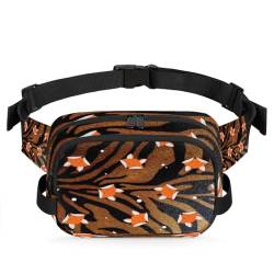 Tiger Animal Fox Hüfttasche Multifunktionspaket für Reisen, Sport, Laufen, Tiger Vintage Bauchtasche, Geldbörse, Gürteltasche für Damen, Herren, Mädchen, Jungen, farbe, XL, Taschen-Organizer von WowPrint