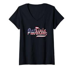 Damen Patricia Name Amerikanische Flagge T-Shirt mit V-Ausschnitt von Wowtastic!