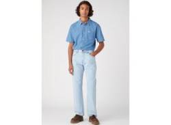 Straight-Jeans WRANGLER "Frontier" Gr. 33, Länge 34, blau (stone meadow) Herren Jeans Straight Fit von Wrangler