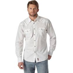 Wrangler Herren Retro Two Pocket Long Sleeve Snap Shirt Hemd, weiß, X-Large Hoch von Wrangler