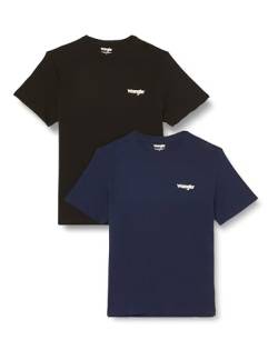 Wrangler Men's 2PACK SIGN OFF Tee CAPTAINS BLUE T-Shirt, Medium von Wrangler