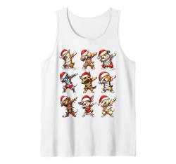 Dabbing Dogs Weihnachtsbeleuchtung Weihnachtsmannmütze Jungen Mädchen Kinder Tank Top von Wrapped with Christmas Lights