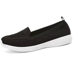 Wryweir Frauen Laufschuhe Turnschuhe Sportschuhe Sneakers Halbschuhe Loafers Slippers leicht atmungsaktive Workout Bequem Mesh Wandern,38 EU Schwarz von Wryweir