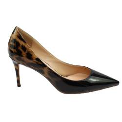 Wsbjbo Spitz 8,5 cm Stiletto Heels Gradient Leopard Print Sexy Damen Schuhe,Schwarz,45 EU von Wsbjbo