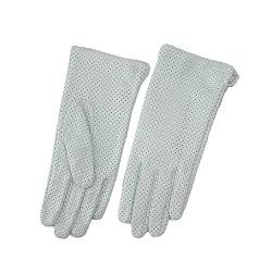 Wvapzxx Damen-Handschuhe Aus Schaffell, Vollmaschiges Design, Kühle, Atmungsaktive Fahrhandschuhe Aus Leder Mit Seidenfutter von Wvapzxx