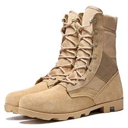 Wygwlg Herren Military Tactical Combat Boots Army Desert Atmungsaktive Schuhe Special Forces Boot Police Patrol Knöchelschuhe,Sand color-42 von Wygwlg