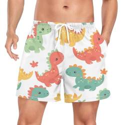 Cartoon Baby Dino Dinosaurier Herren Badeshorts Badehose Männer Boardshorts mit Mesh-Futter für Sporthose Schwimmhose von Wzzzsun