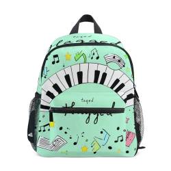 Wzzzsun Cartoon Musical Italien Klavier Kinderrucksack Rucksack Schulrucksack für Kinder Mädchen Jungen Tasche Schulranzen für Kindergarten Schule Backpack von Wzzzsun