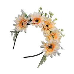 Model Show Stirnband Mit Blumen Rosendekoren Ethnisches Stirnband Für Die Braut Heißer Tag Frühlings Stirnband Für Hochzeitsfeier Buntes Blumen Haarband Für Hochzeitsmädchen Blumen Haarband von X-Institute