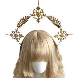 Damen Kopfbedeckung für Sonne Patentante Stirnband Gothic Virgin Barock Haarschmuck Laufstege Requisiten Haarschmuck für Frauen von XANHOY