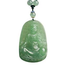 XAoSCd Buddha-Anhänger Aus Grüner Aventurin-Jade Für Damen Und Herren, Lachende Buddha-Halskette Aus Jade Für Damen (Jade Guanyin) von XAoSCd