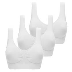 XCXC 3er Pack BH Damen ohne Bügel Push Up Sport BH Set Frauen Starker Halt Große Größen Unsichtbarer Luftiger BHS Yoga-BH Women Bra für Schlafen Yoga Gym Outdoor Fitness von XCXC