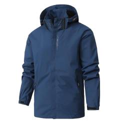 XCXC Jacke Herren Übergangsjacke mit abnehmbarer Kapuze Männer Softshelljacke mit Reißverschluss Herren Winddicht Outdoorjacke Herbstjacke Winterjacke Kapuzenjacke Trenchcoat von XCXC