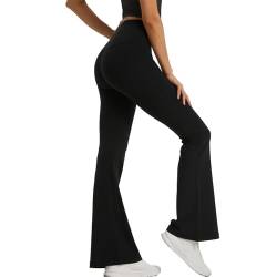 XDSP Damen Bootcut Yogahose High Waist Lange Schlaghose Stretch Freizeit Jogginghose Arbeitshose Bootleg Leggings Fitness Training Sport Jazzpants Lang Hohe Taille Ausgestellte Flare Hosen von XDSP