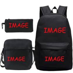 XEDLIY Personalisierte DIY Rucksack Student Schultasche 3Pcs/Sets Umhängetaschen Benutzerdefinierte Logo-Taschen Herren Buch-Taschen Color2,42X16X29CM von XEDLIY