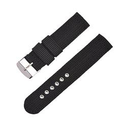 XEIJAYI Watch straps,18/20/22/24mm Men Women Simple Canvas Watchband Business Nylon Woven Anti-sweat Watch Strap Replacement(Black,20mm) von XEIJAYI