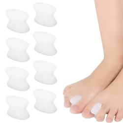 XENQITO 8 Stück Toe Spacer für Hallux Valgus,Zehenspreizer Damen Silikon,Zehentrenner Korrektur,Zehenspreizer Kleiner Zeh,Ballenzehen Glätter für Frauen Männer,Zehen Ballen Ballenhilfe von XENQITO