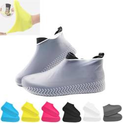 XHSYTC Affectionk Anti-Slip Waterproof Shoe Covers,Reusable Foldable Silicone Overshoes Rain Protector,Overshoes Rain Waterproof Protector for Men Women (White, M) von XHSYTC