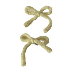 Haarspangen mit Schleife, klein, gestrickt, 2 Stück von XIAHIOPT