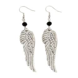 Flügel-Ohrhaken, lange Ohrringe for Damen – Gothic-Ohrring mit dunklen Engelsflügeln, Schmuck, Rock-Punk, kostenlose baumelnde Ohrringe for Frauen und Männer, handgefertigter Schmuck, mystische Gesche von XIAOYIWIN