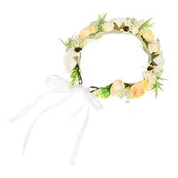 Blumenkranz for die Braut, Stirnband for die Braut, Kranz, Hochzeitskopfschmuck for die Braut, Hochzeitsgirlande, Kopfschmuck for die Braut, Kunstkranz, Kunstkranz-Stirnband(Champagne) von XINCXIN