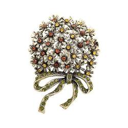 Retro-Brosche, Damen-Brosche, Vintage-Strass-Schleife, Blumenstrauß, Blumen-Broschen, Pins, klassische Pflanze, Retro-Schmuck, exquisite Boutique-Accessoires, Geschenk von XINCXIN