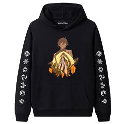 XINTAYEL Genshin Impact Zhongli Hoodie Anime Zhongli Cosplay Kostüm Pullover Langarm Sweatshirt Jacke Mantel für Unisex von XINTAYEL