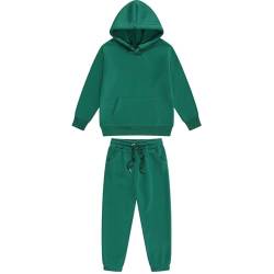 Trainingsanzug Kinder Jungen Jogginganzug Hoodie und Jogginghose 2 Teiler Outfit Sportanzug Kapuzenpullover mit Hose Bekleidungssets Kuschelanzug Sport Klamotten Outlet Shop Armeegrün 10–11 Jahre von XINYUNZU