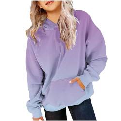 XINYUNZU Hoodie Mädchen Kapuzenpullover mit Taschen Casual Sweatshirt mit Kapuze Kinder Kleidung Kuschel Hoodie Pullover Sweatshirt Langarmshirts für 2-14 Jahre Alt Warehouse Deal Lila 13 Jahre von XINYUNZU