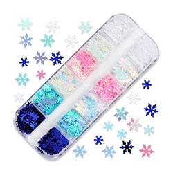 Holografische Weihnachtsschneeflocken Nagelpailletten Bunte Nagel Glitzerflocken Glitzerndes Konfetti Für Nageldekor von XINgjyxzk