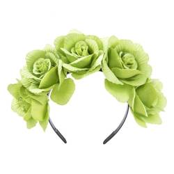 Realistisches Blumen-Stirnband, böhmischer Kopfschmuck, bunte Rosen, Haarreif für Damen, Hochzeit, Party, Bühnenzubehör, Blumen-Stirnband für Kinder von XINgjyxzk