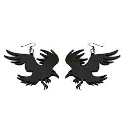 XINgjyxzk Schwarze Krähen-Tropfen-Ohrringe, schwarzer Vogel, Ohrschmuck, Party-Ohrringe, Geschenk, Acryl-Material für Damen und Mädchen, Acryl von XINgjyxzk