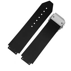 XIRIXX Für Hublot -Riemen URKNALL Authentic Watchband Edelstallschnalle Free Tool New Black Silicon Männer Gummi -Uhrband 25 * 19mm(Black stripe) von XIRIXX