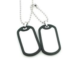 XJruixi Kundenspezifische ID Doppel-Erkennungsmarke Anhänger Halsketten für Männer Armee Militär Soldat Schalldämpfer Kreis personalisierter Schmuck von XJruixi