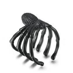 XJruixi Vintage Punk Spider Ring Offen Verstellbarer Gothic Titan Stahl Insektenring für Männer Cool Mystery Charm Fingerschmuck von XJruixi