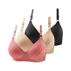 XMATOP 3er Pack BH Damen Ohne Bügel Push Up Set Frauen Grosse Grössen Klassische Bra mit verstellbarem Weich Atmungsaktiver Bequem BHS Set Bustier für Schlafen Yoga Gym Outdoor Fitness von XMATOP