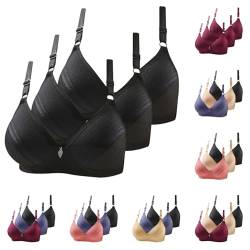 XMATOP 3er Pack BH Damen Ohne Bügel Push Up Set Frauen Grosse Grössen Klassische Bra mit verstellbarem Weich Atmungsaktiver Bequem BHS Set Bustier für Schlafen Yoga Gym Outdoor Fitness von XMATOP