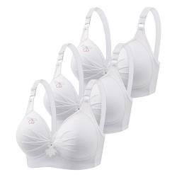 XMATOP 3er Pack Sport BH Damen Starker Halt Große Brüste BHS Frauen Ohne Bügel Große Größen Maximizer Push Up Klassische Bra Sexy Dessous mit verstellbarem Bequem Set für Schlafen Yoga Gym von XMATOP