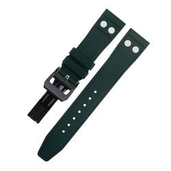 XMKT 22MM 21MM Natur Fluorkautschuk FKM Gummi mit Nietenarmband für IWC Big Pilot Mark Portugieser Weiches Armband(Green2,22MM) von XMKT