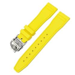 XMKT Weiche Fluorkautschuk-FKM-Uhrenarmbänder 20 mm, 21 mm, 22 mm für IWC Big Pilot Portofino Naturkautschuk-Uhrenarmband-Werkzeuge(Yellow Round,22mm) von XMKT