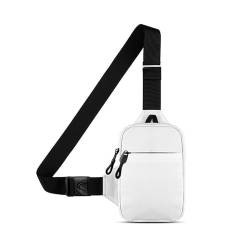 Mini-Umhängetasche, Reise-Umhängetasche, verstellbare Taillengürteltasche mit lässiger Handy-Brusttasche für Wandern, Reisen, Männer und Frauen (White) von XMUZJSCQ